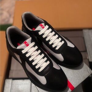 Prada Black and White Men's Sneakers